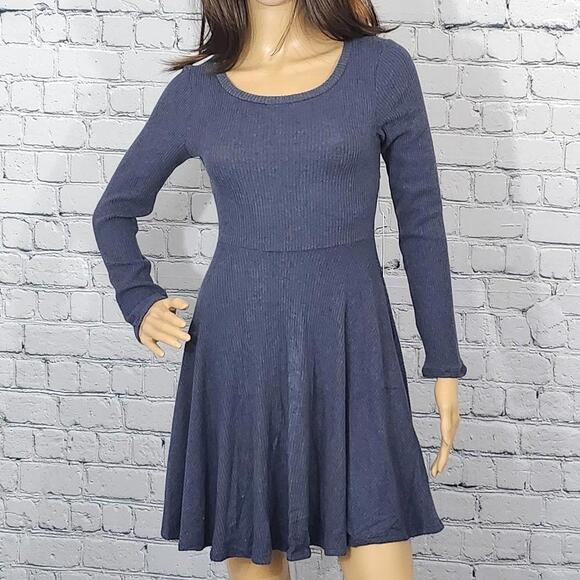2/$30 Lulus Blue Ribbed Long Sleeve Dress Size S | Comfy & Chic - Picture 3 of 8